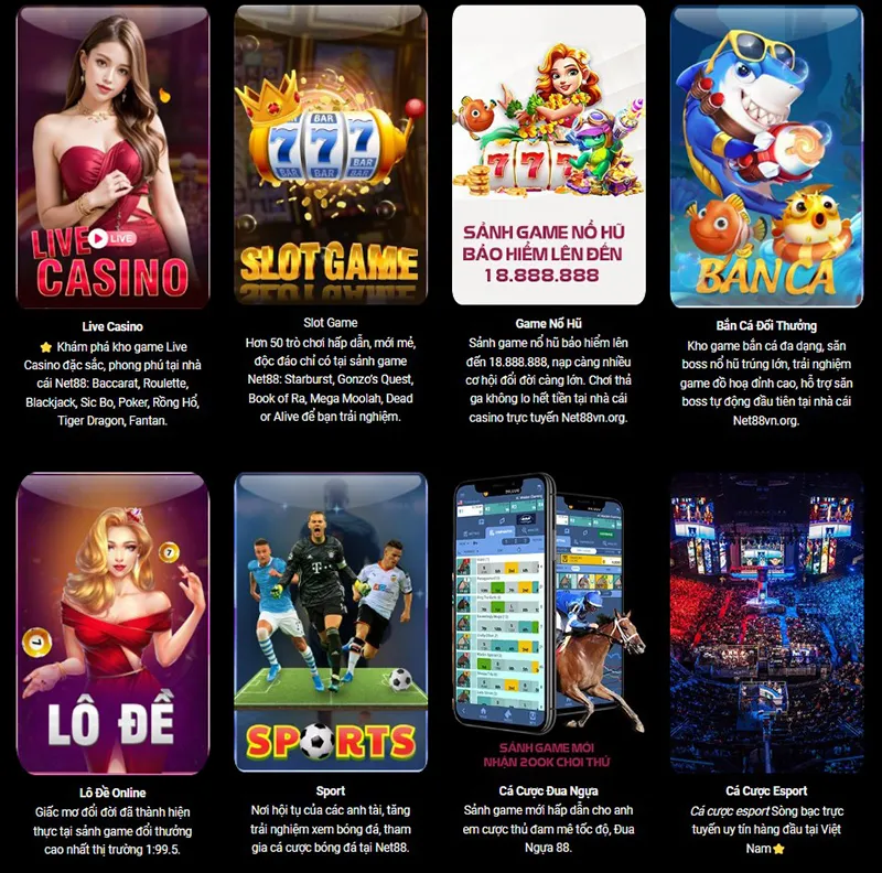 Net88 casino cung cấp sảnh game đa dạng nhất thị trường